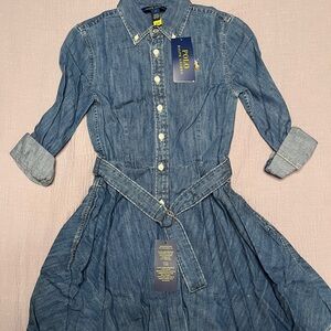 Polo by Ralph Lauren Kids Blue Denim Dress Size 7